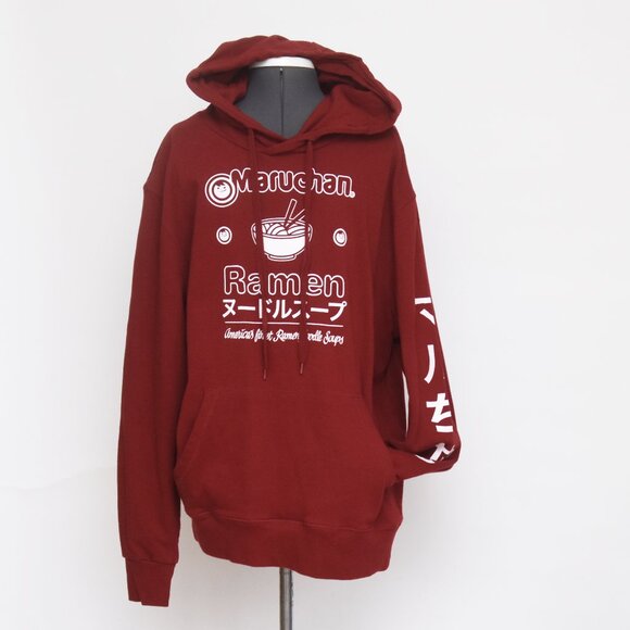 Maruchan Ramen Noodle Hoodie Unisex Red Graphic Pullover Japanese Foodcore XL - Picture 1 of 6